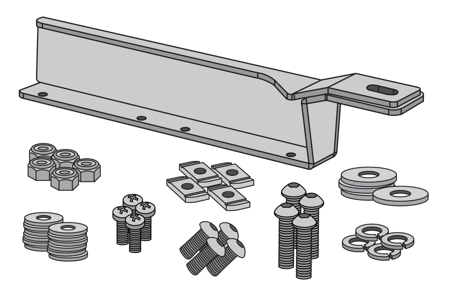 SOLAR PANEL BRACKET TO SUIT RHINO-RACK VORTEX AND HEAVY DUTY CROSSBARS